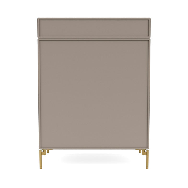 Montana Keep Chest Of Drawers With Legs, Truffle/Brass
