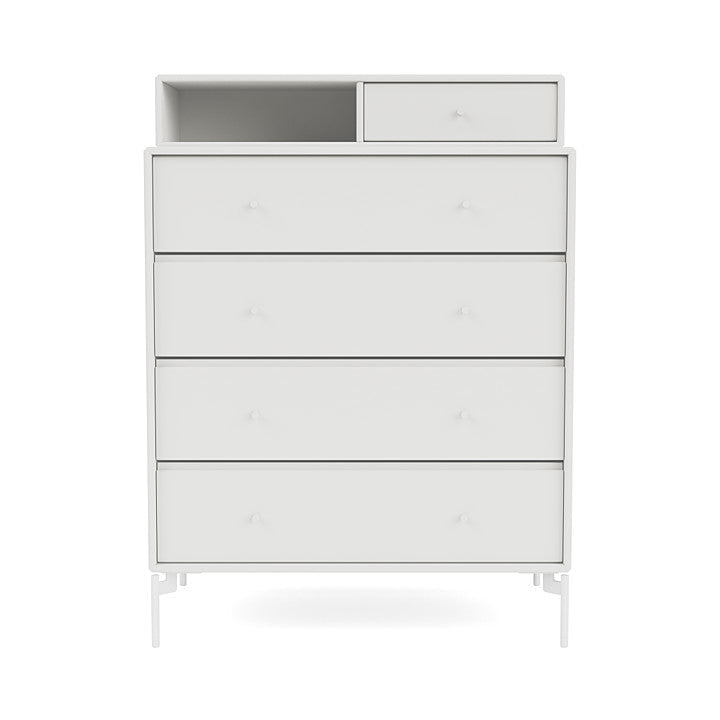 Montana Keep Chest Of Drawers With Legs, White/Snow White