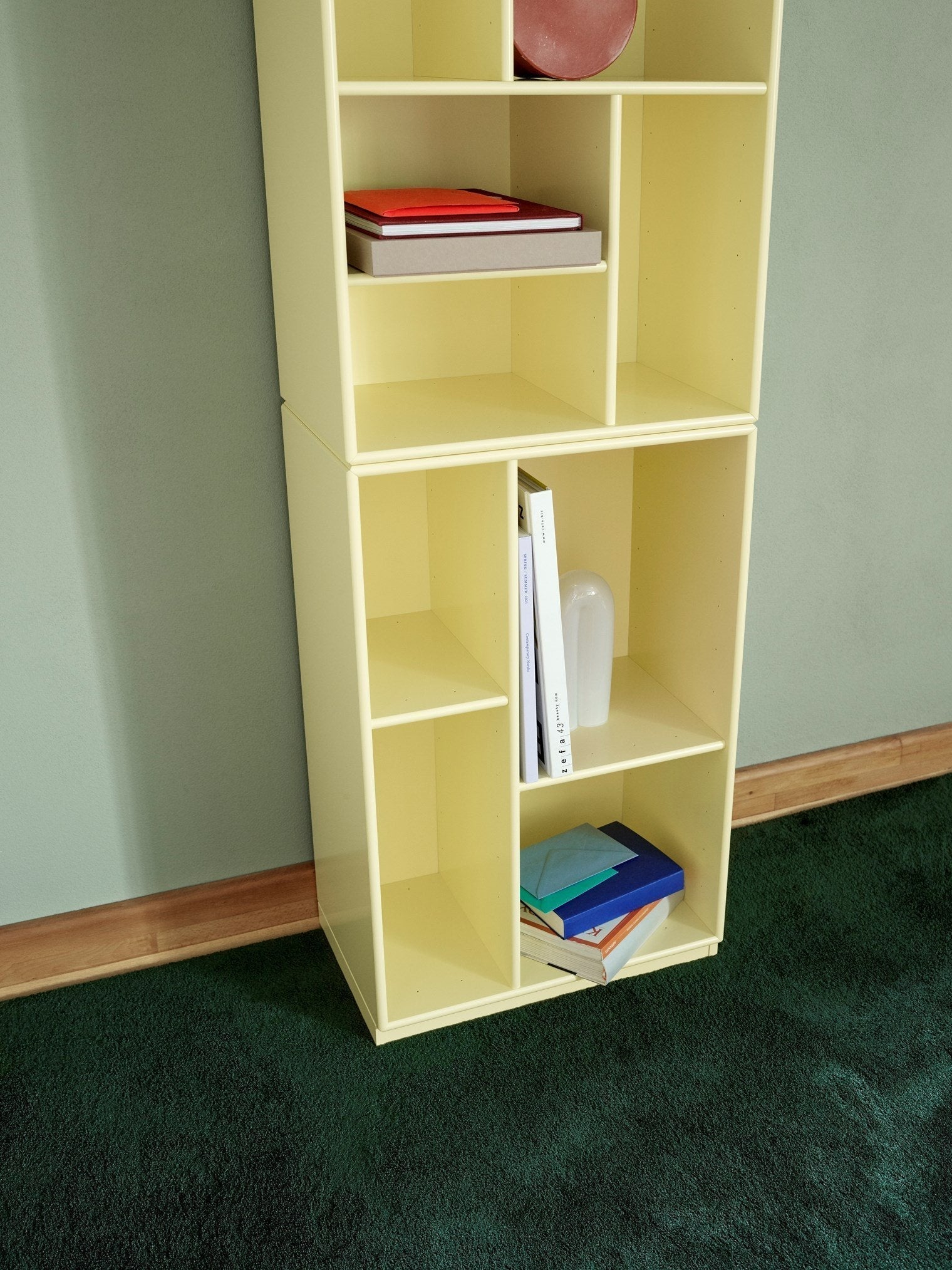 Montana Loom High Bookcase With Suspension Rail, Fennel Green
