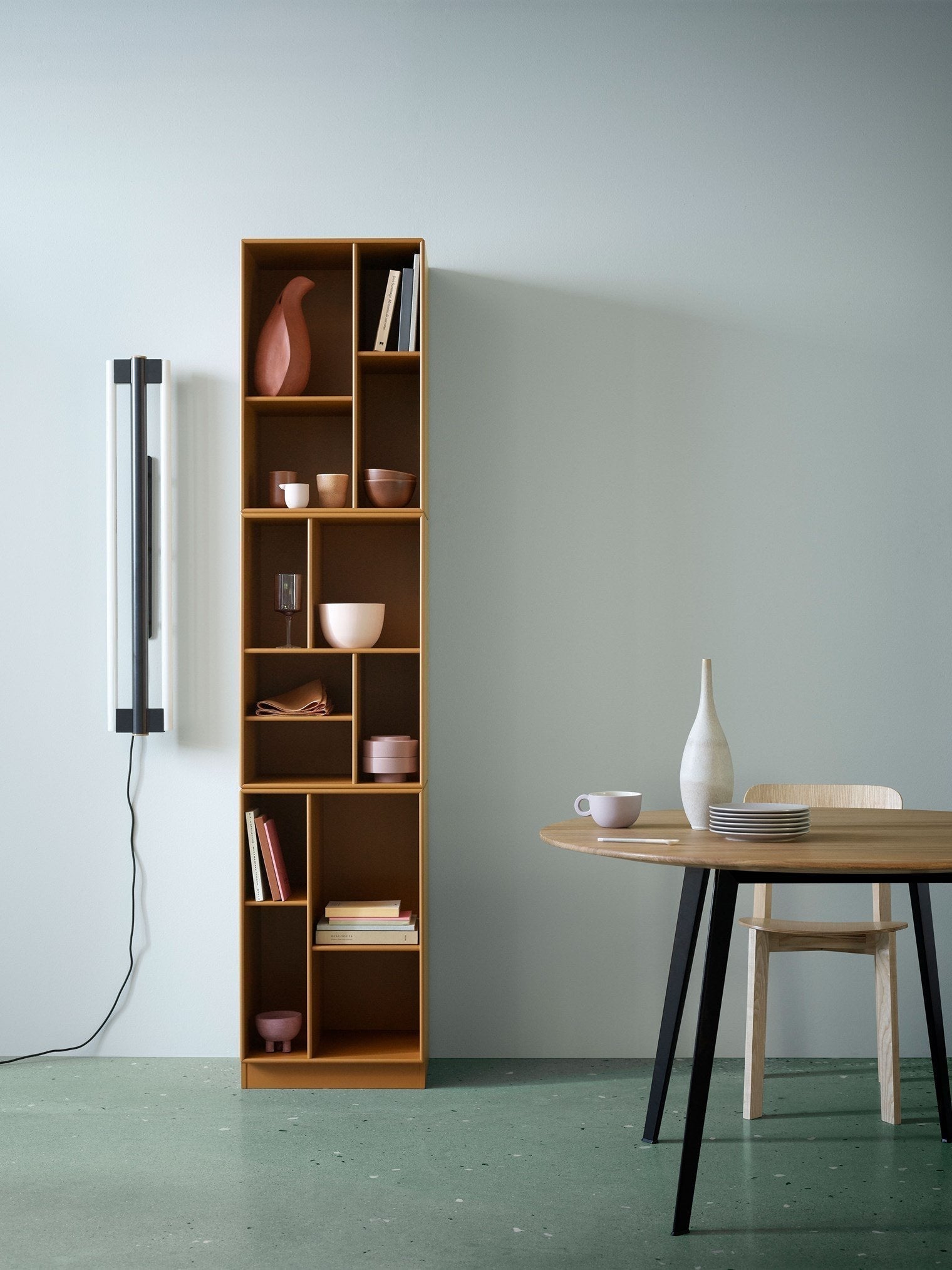 Montana Loom High Bookcase With Suspension Rail, Fjord