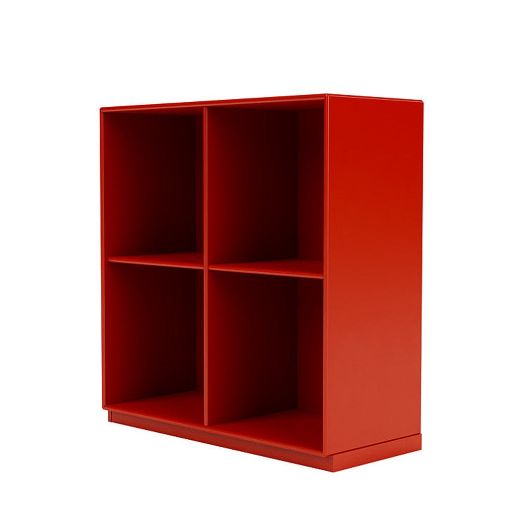 Montana Show Bookcase With 3 Cm Plinth, Rosehip Red