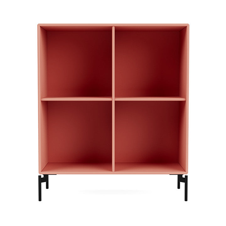 Montana Show Bookcase With Legs, Rhubarb/Black