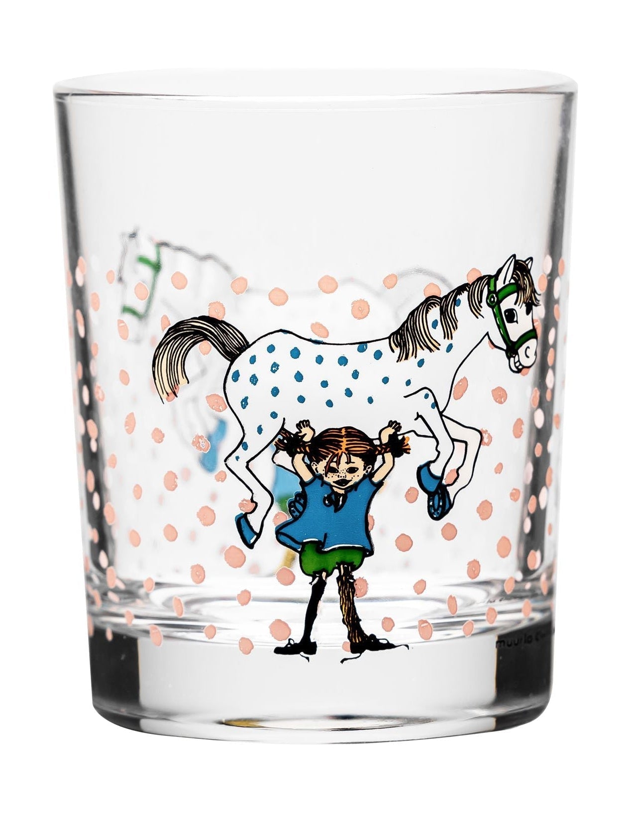 Muurla Pippi Longstocking Trinkglas, Pippi und das Pferd