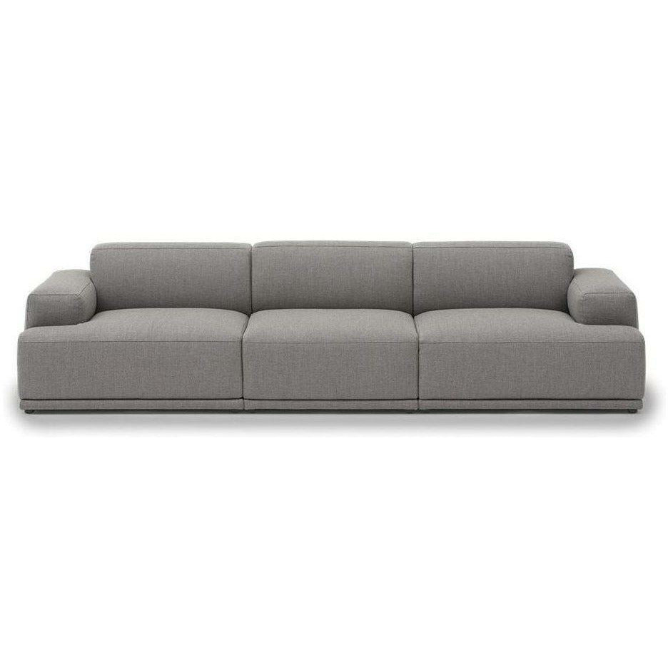 Muuto Connect Soft Modular 3-Sitzer Sofa Konfiguration 1, Grau (Re Wool 128)
