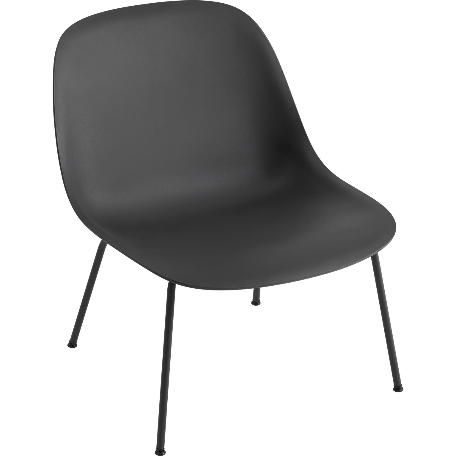Muuto Fiber Lounge Chair Rohrgestell, Fiber Sitz, Schwarz