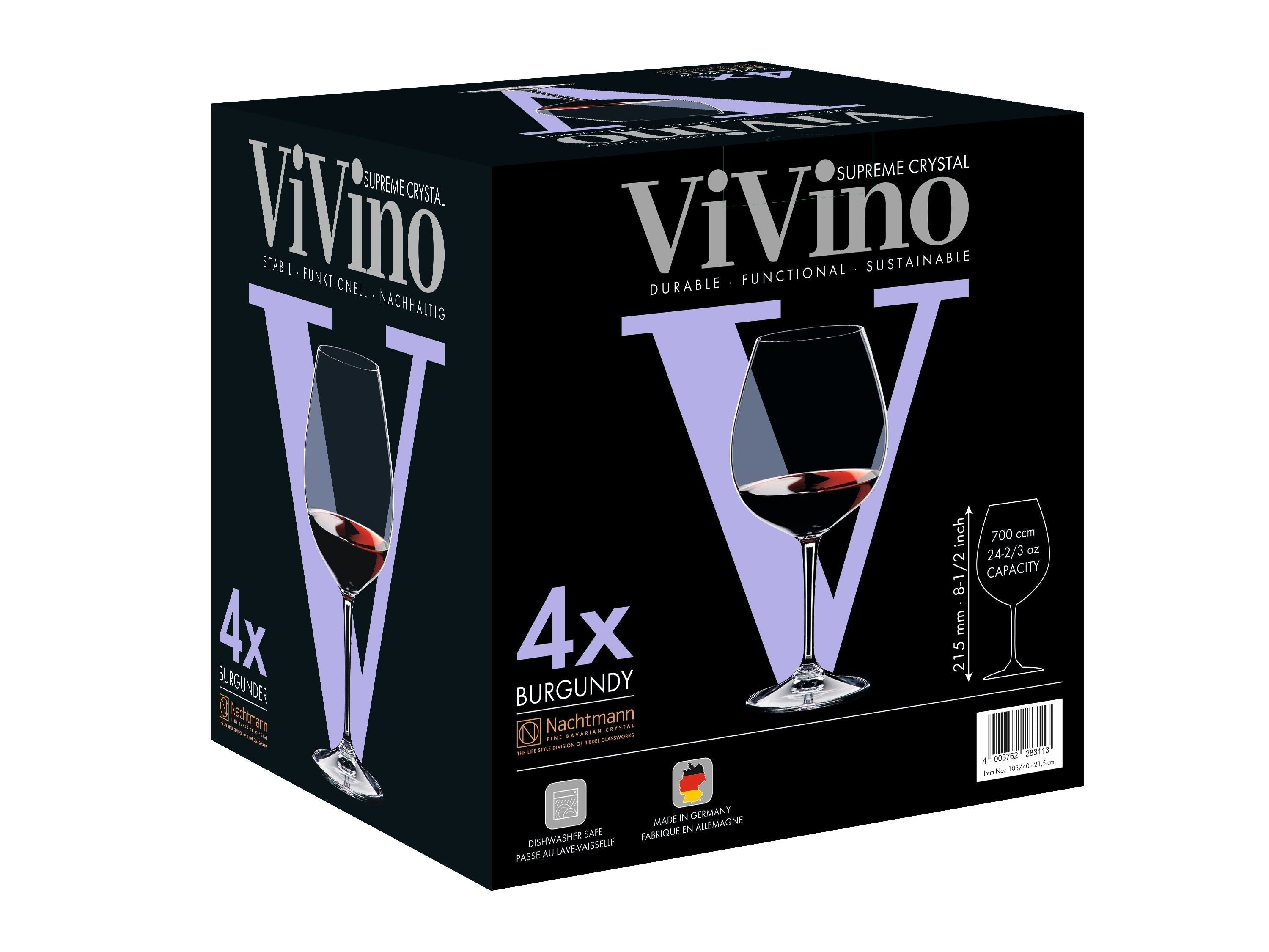 Nachtmann Vi Vino Burgunder Glas 700 ml, Satz von 4