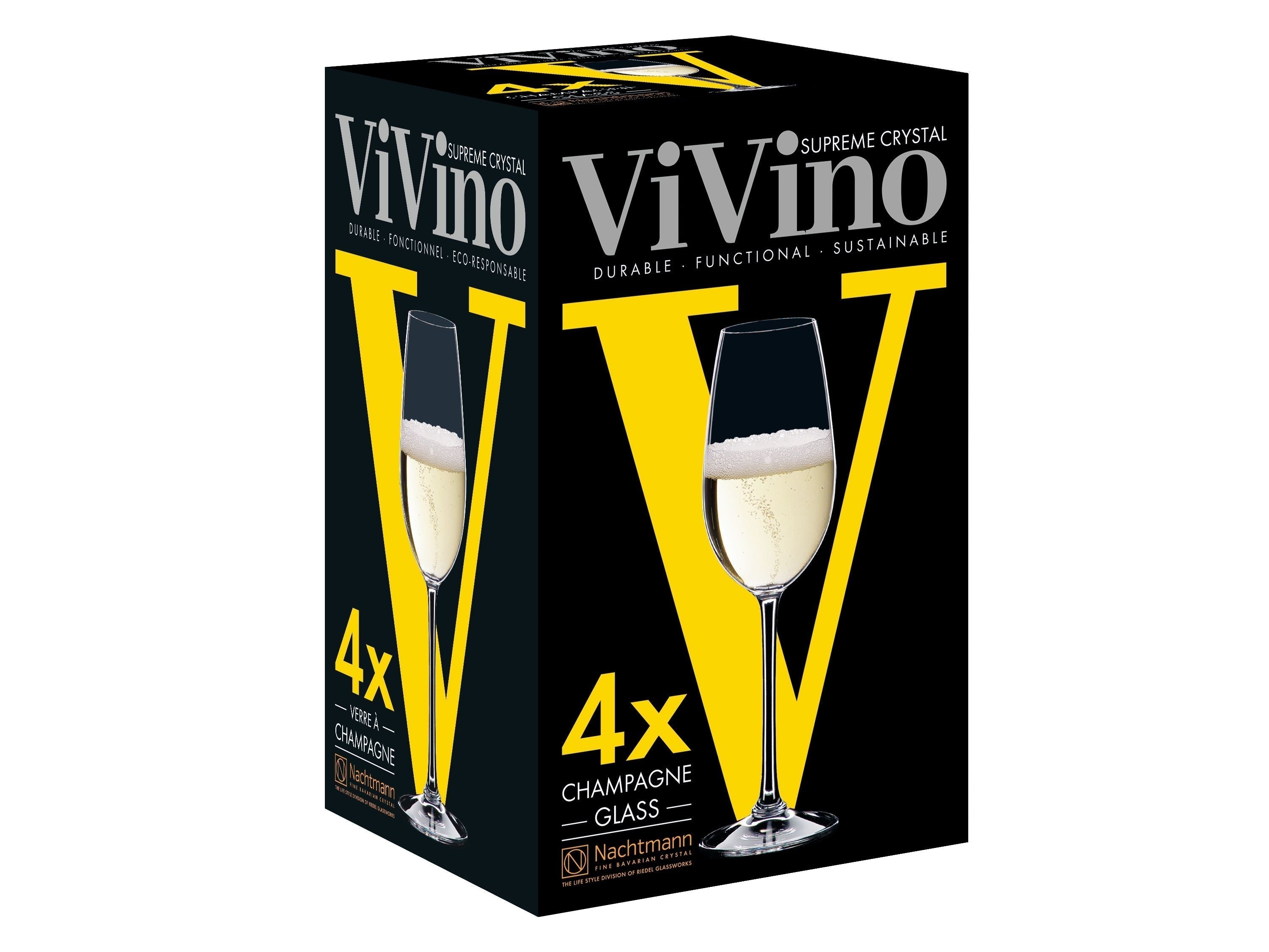 Nachtmann Vi Vino Champagner Glas 260 ml, Satz von 4