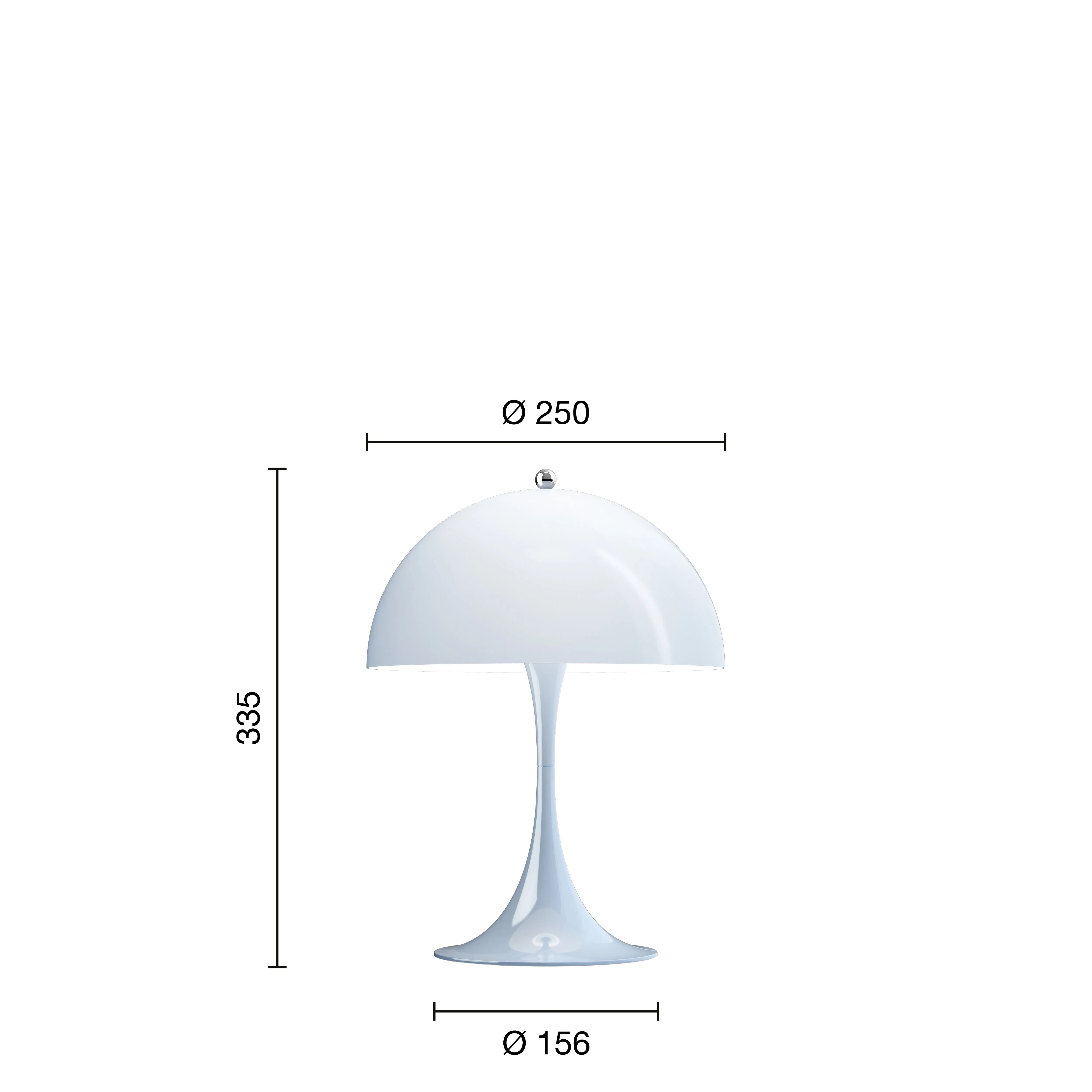 Louis Poulsen Panthella 250 draagbare tafellamp, lichtblauw