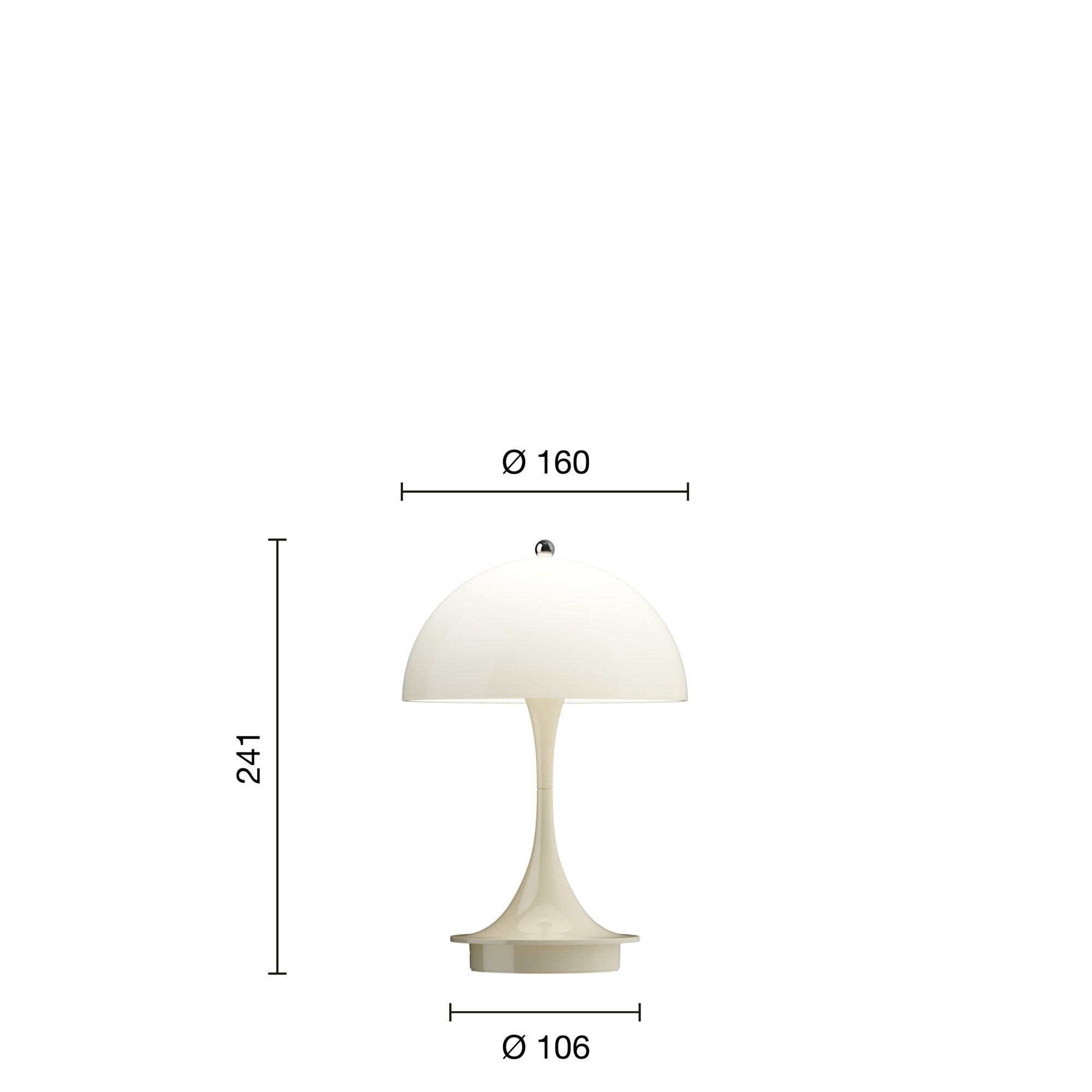 Panthella 160 Portable Table Lamp, Opal Beige