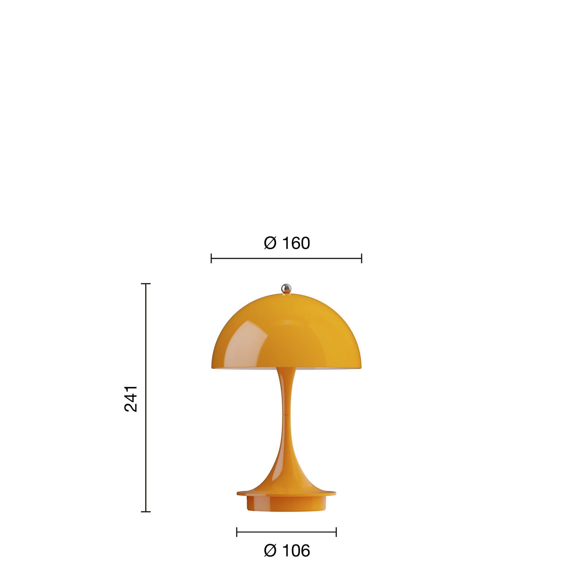 Panthella 160 Portable Table Lamp, Opaque Orange