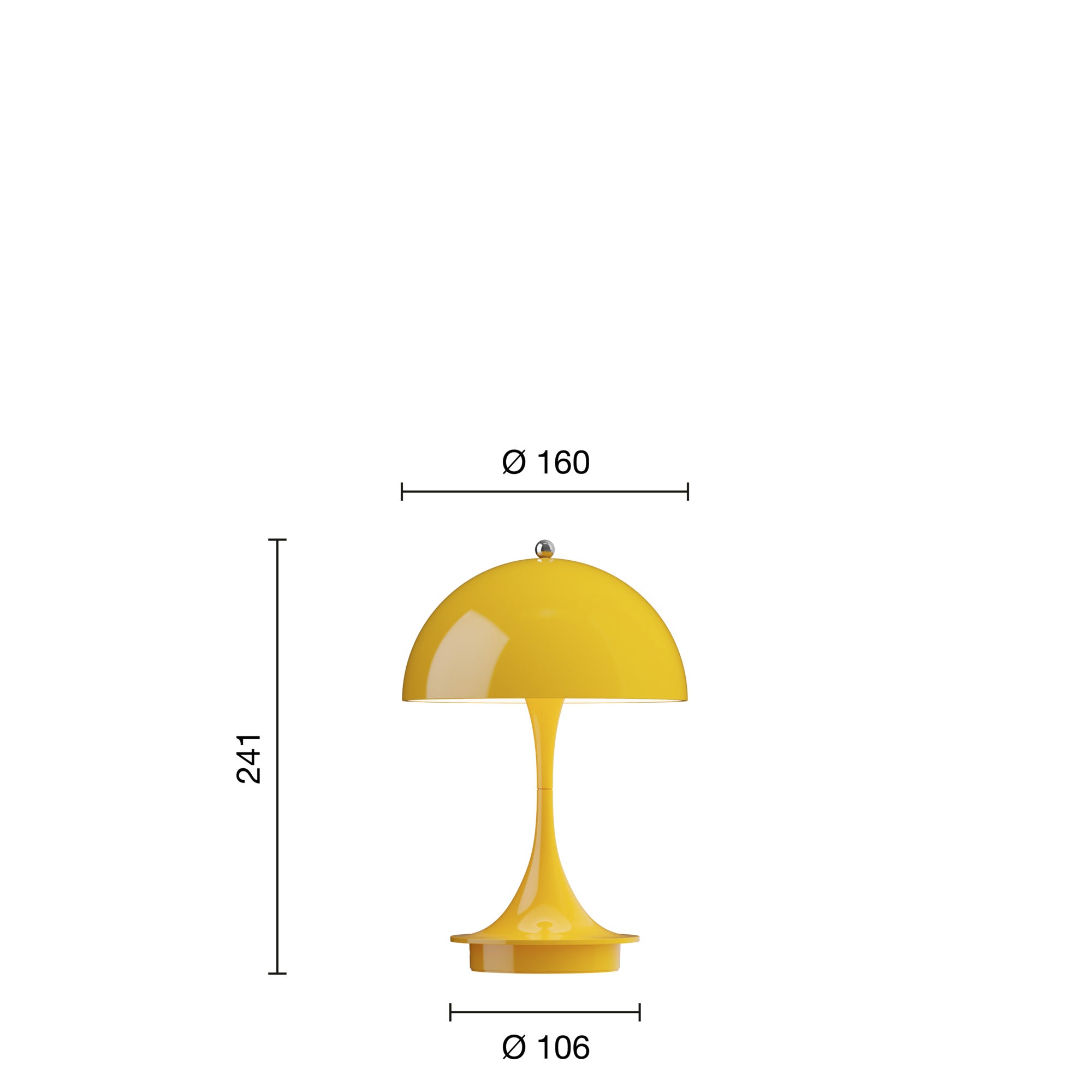 Panthella 160 Portable Table Lamp, Opaque Yellow