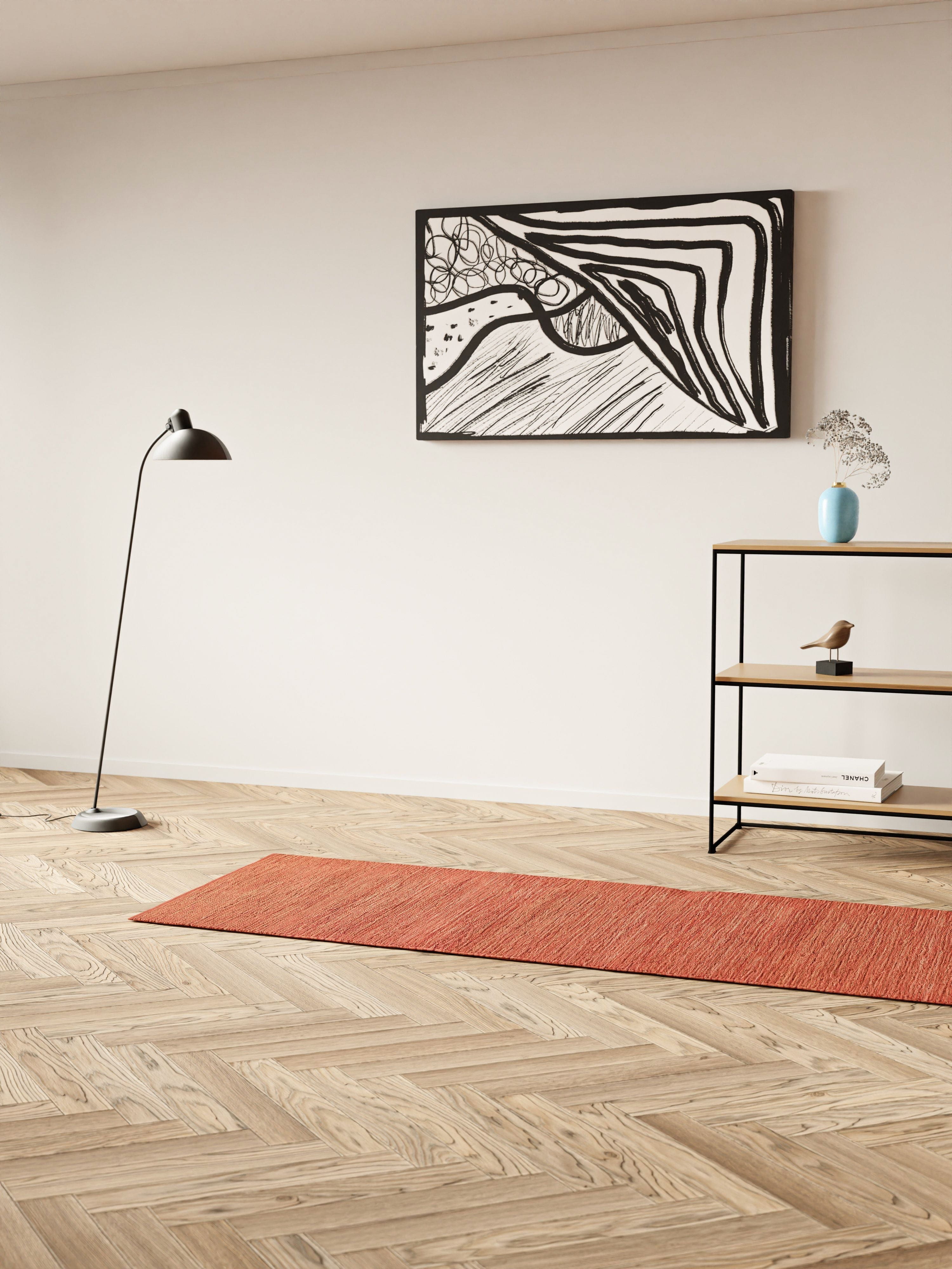 Rug Solid Katoenen tapijt 140 x 200 cm, zonne -sinaasappel