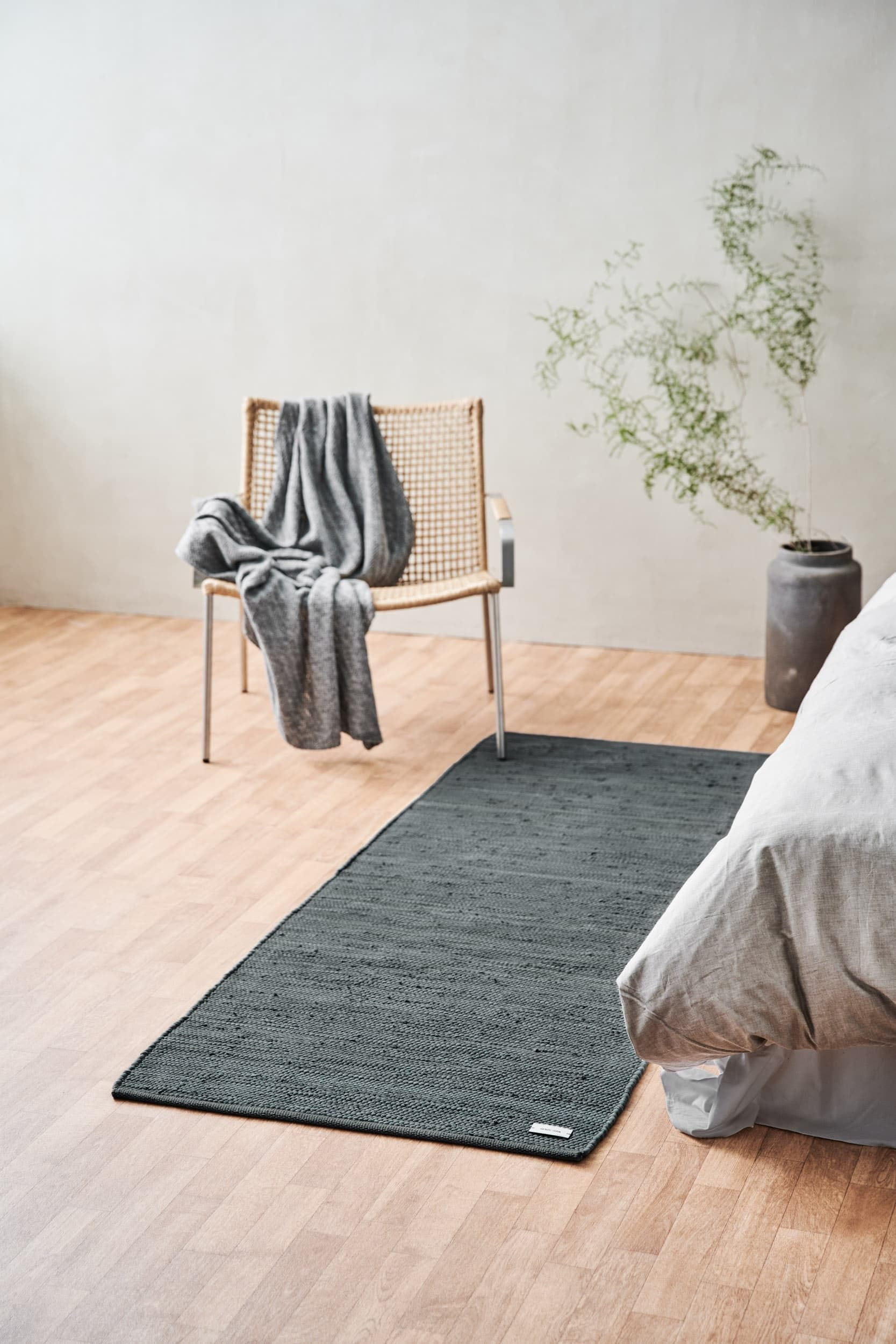 Rug Solid Katoenen tapijt 140 x 200 cm, stalen grijs