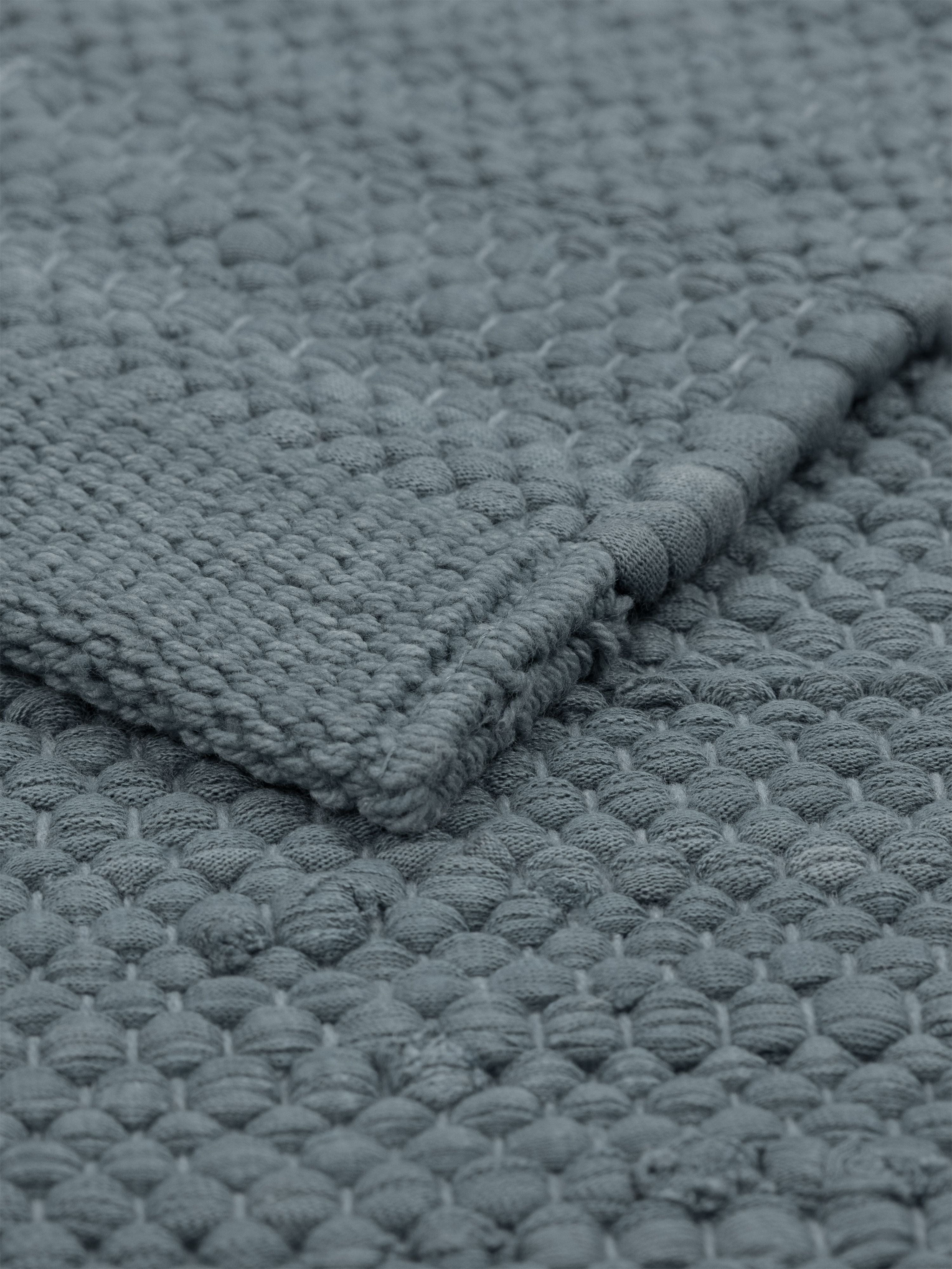 Rug Solid Katoenen tapijt 65 x 135 cm, stalen grijs