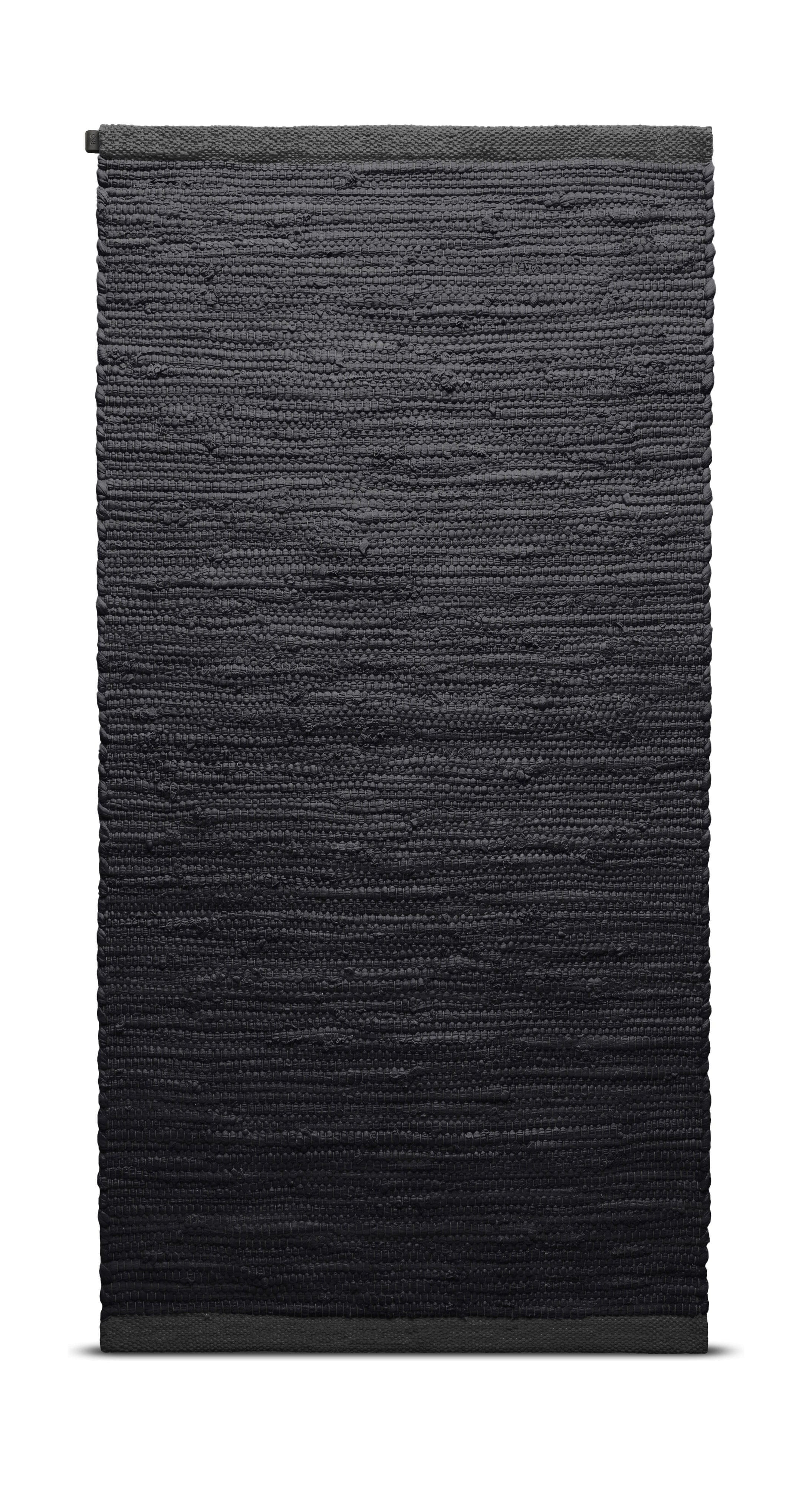Rug Solid Katoenen tapijt 75 x 200 cm, houtskool