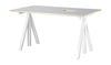 String Furniture Height Adjustable Work Table 78x140 Cm, Light Grey Linoleum