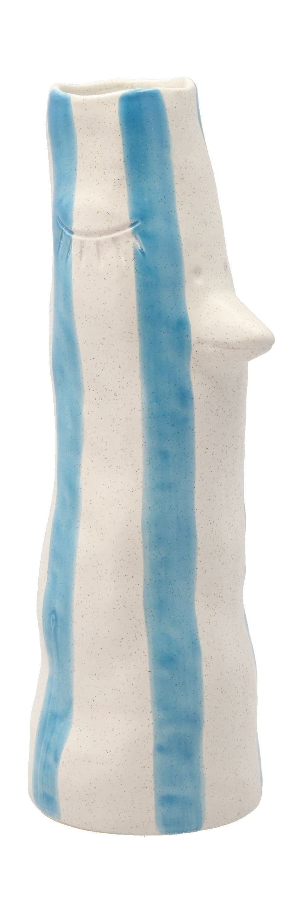 Villa Collection Styles Vase With Beak And Eyelashes Large, Blue