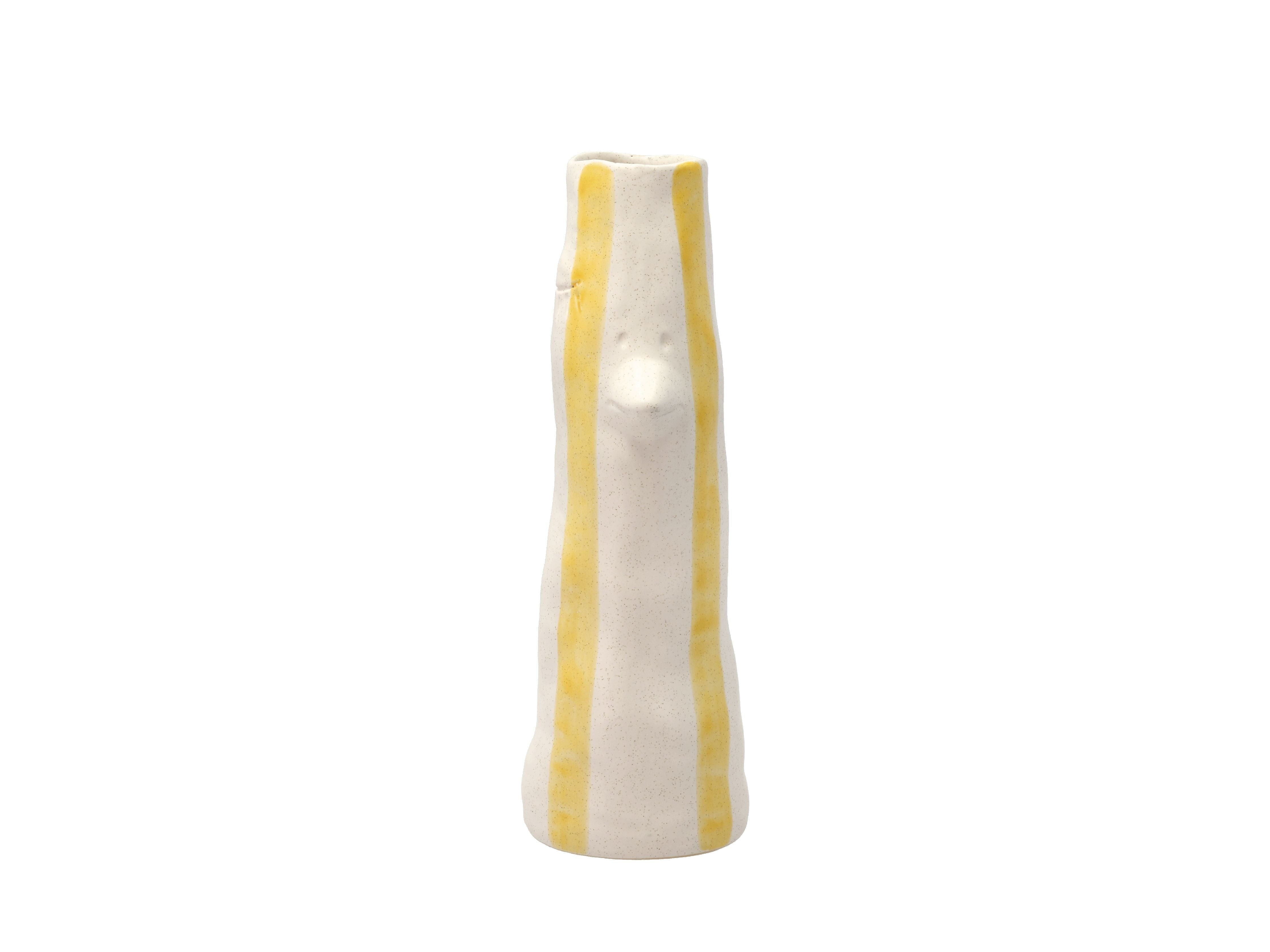 Villa Collection Stile Vase mit Schnabel und Wimpern groß, gelb, gelb