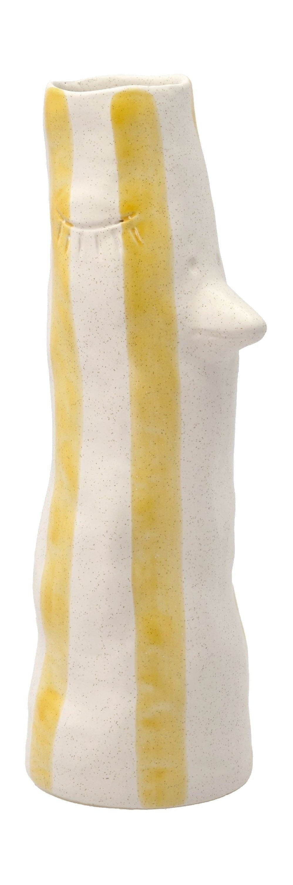 Villa Collection Styles Vase With Beak And Eyelashes Large, Yellow