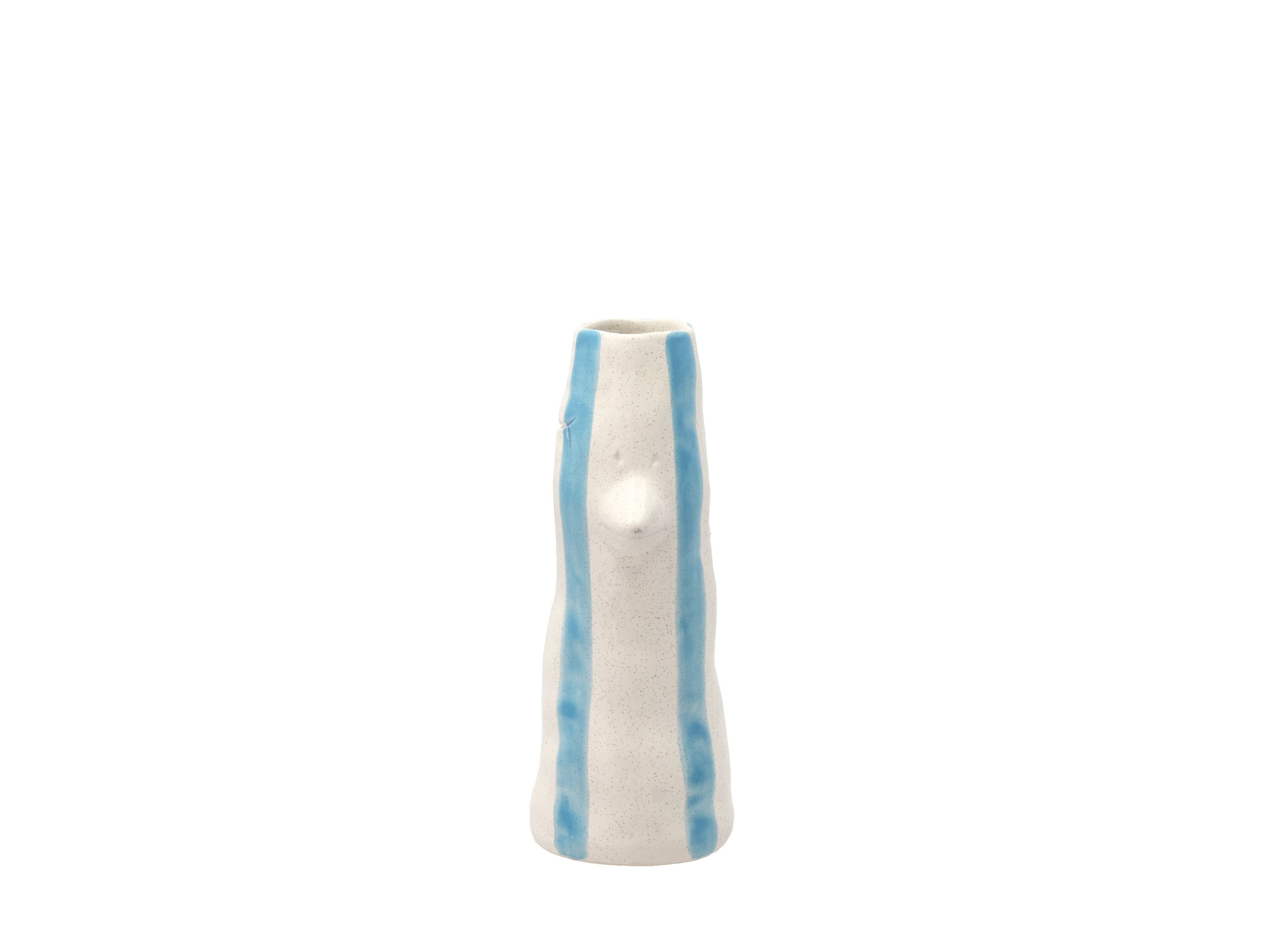 Villa Collection Stile Vase mit Schnabel und Wimpern klein, blau