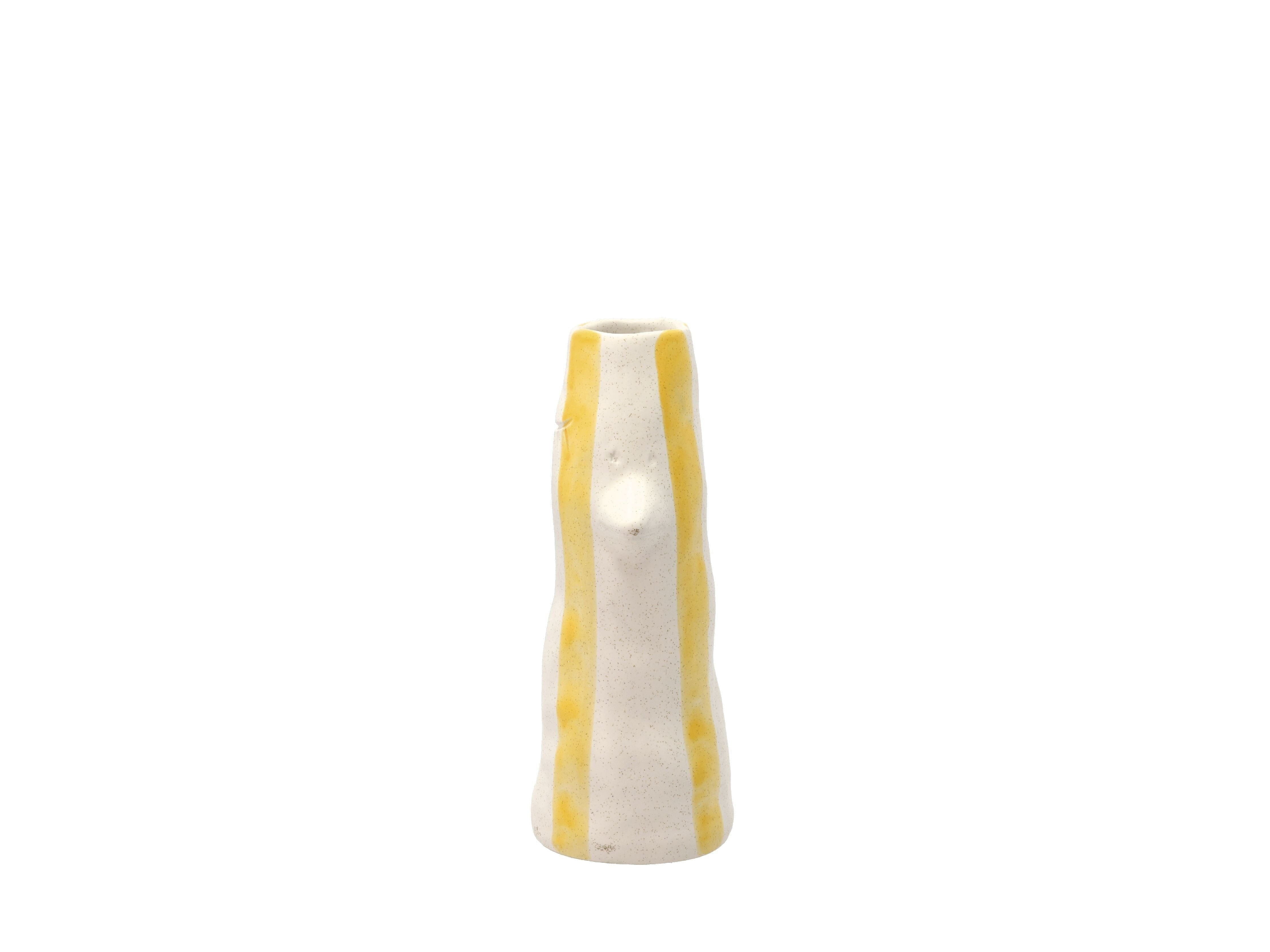 Villa Collection Stile Vase mit Schnabel und Wimpern klein, gelb