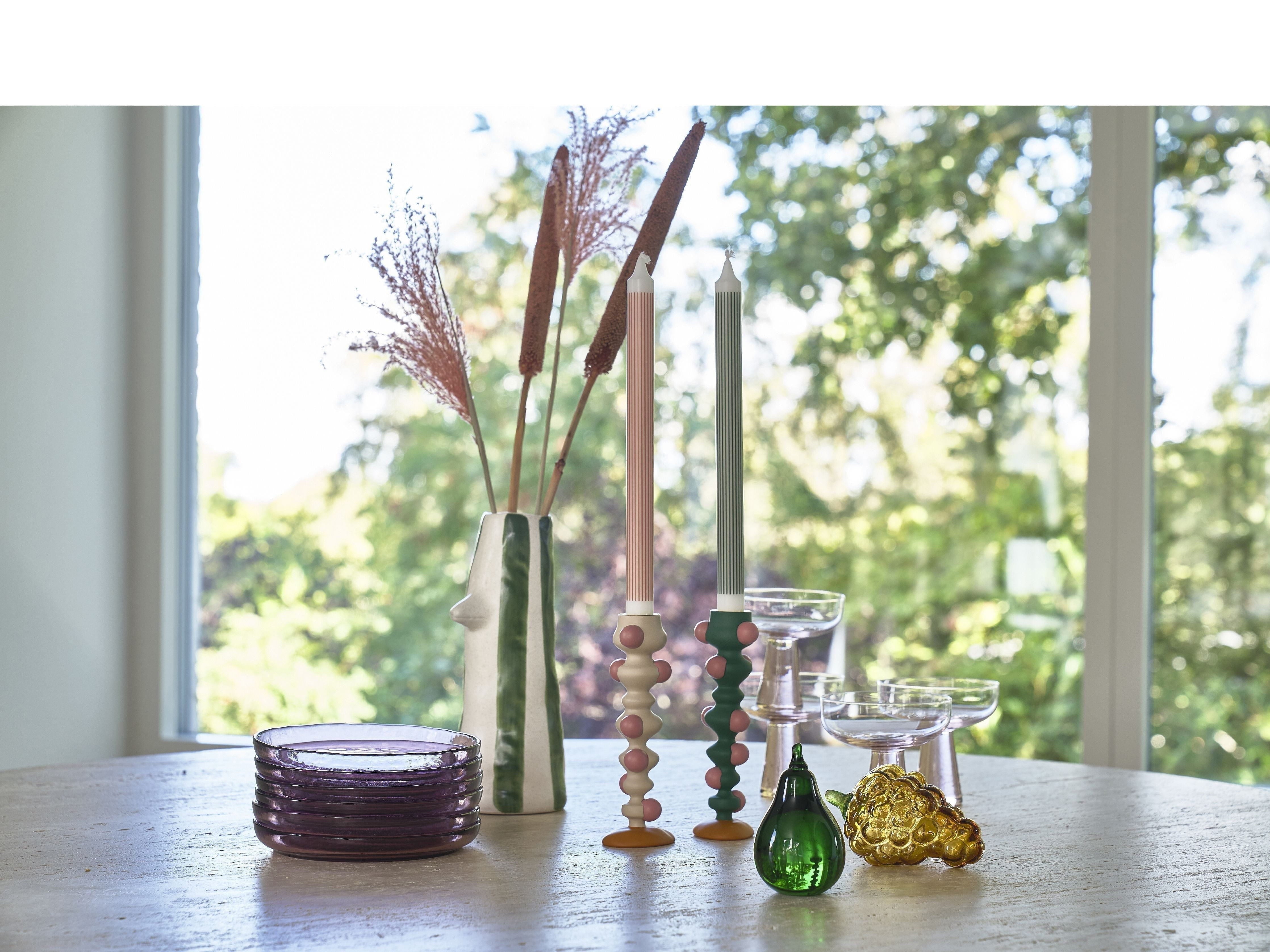 Villa Collection Stile Vase mit Schnabel und Wimpern klein, grün