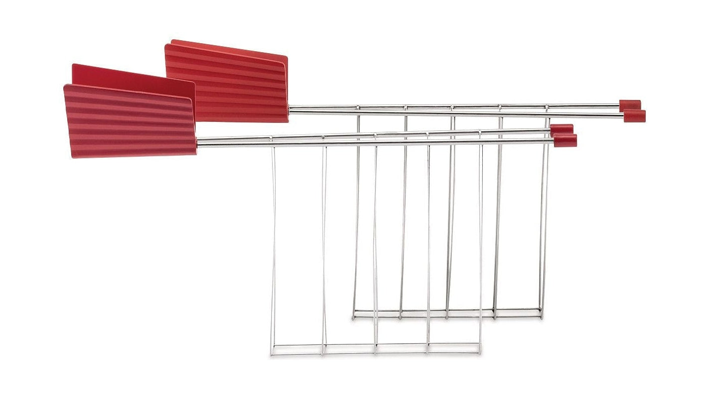 [product_category]-Alessi Plissé Set Of Two Toaster Racks, Red-Alessi-8003299465279-MDL08RA R-ALE-1