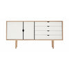 Andersen Furniture S6 Sideboard Soaped Oak, White Front