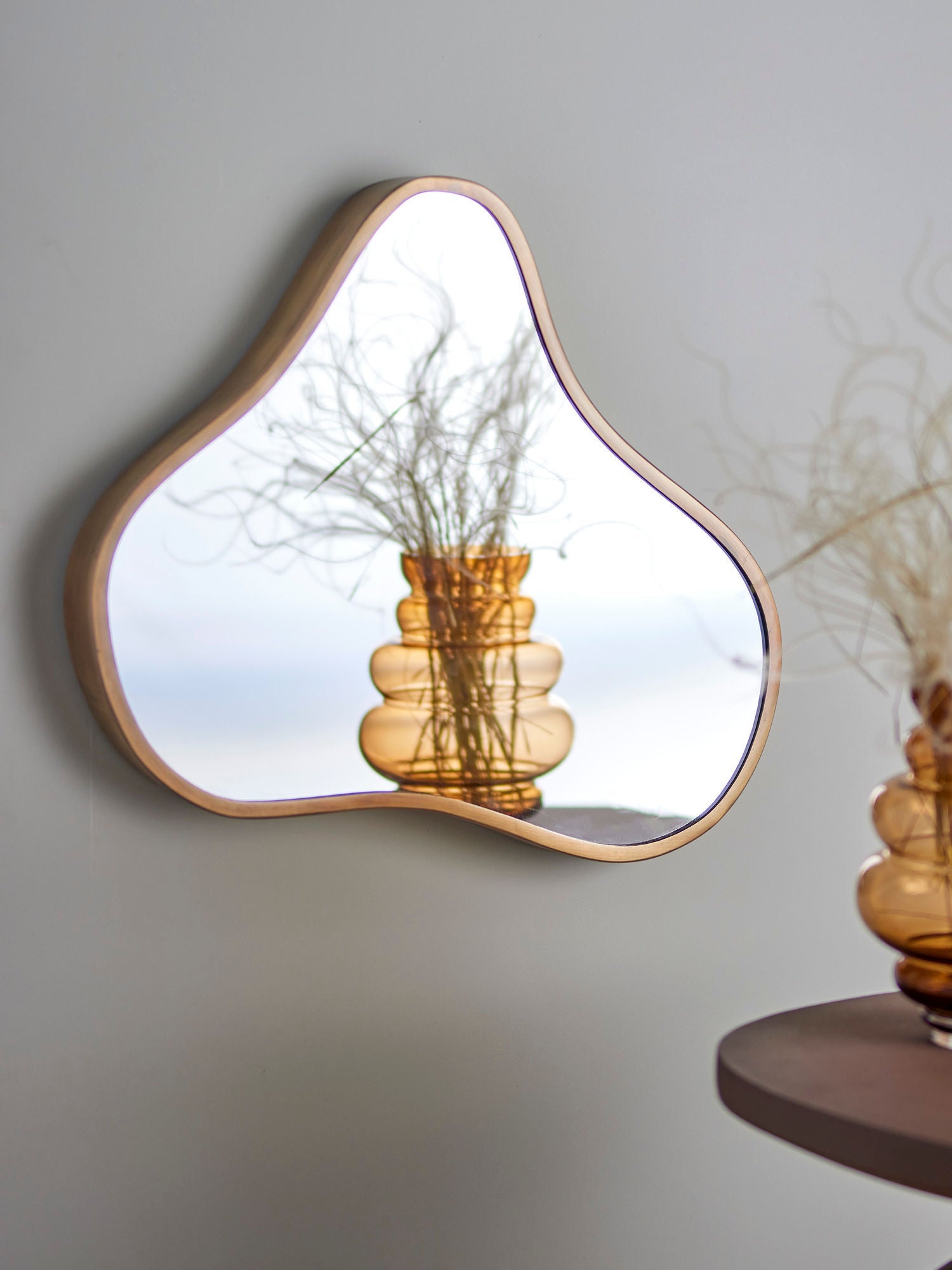 Bloomingville Abigail Wall Mirror, Brass, Metal