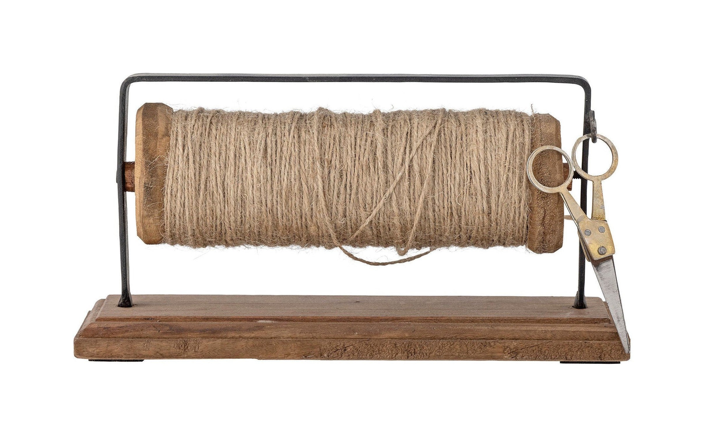 Bloomingville Barni Bobbin w/Jute & Scissors, Brown, Reclaimed Wood