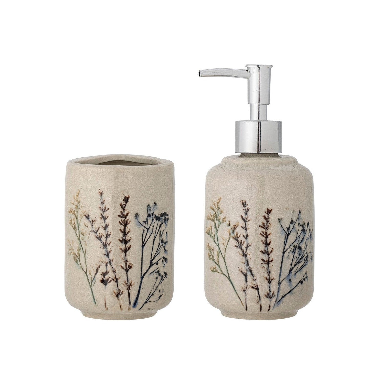 Bloomingville Bea Soap Dispenser Set, Nature, Stoneware