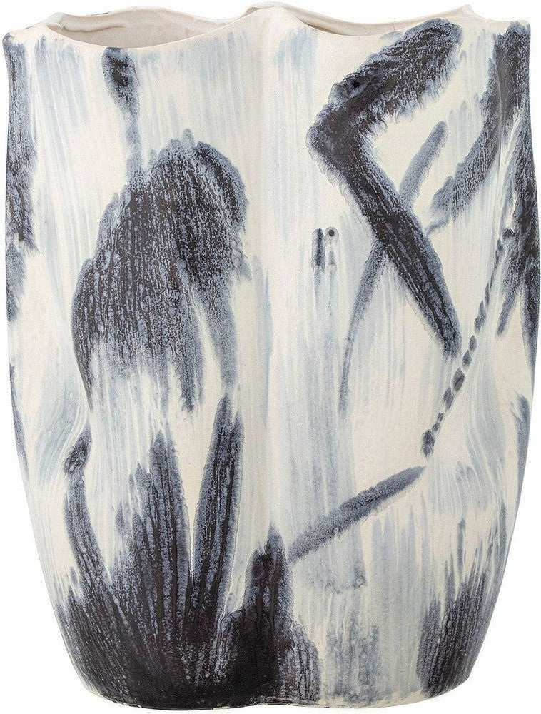 [product_category]-Bloomingville Elira Vase, Black, Stoneware-Bloomingville-5711173325054-82062226-BLO-1