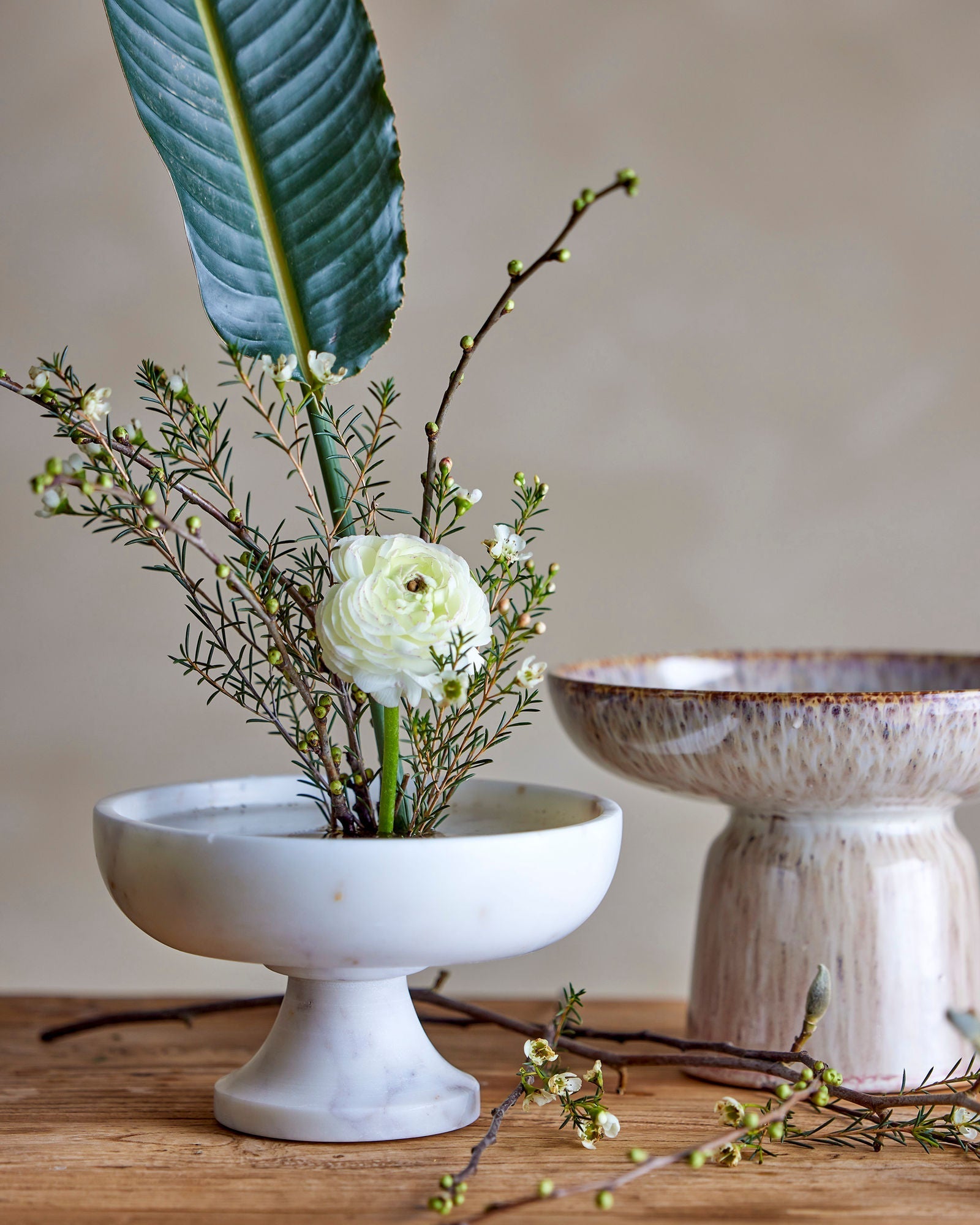 [product_category]-Bloomingville Eris Pedestal Bowl, White, Marble-Bloomingville-5711173263738-82050489-BLO-4