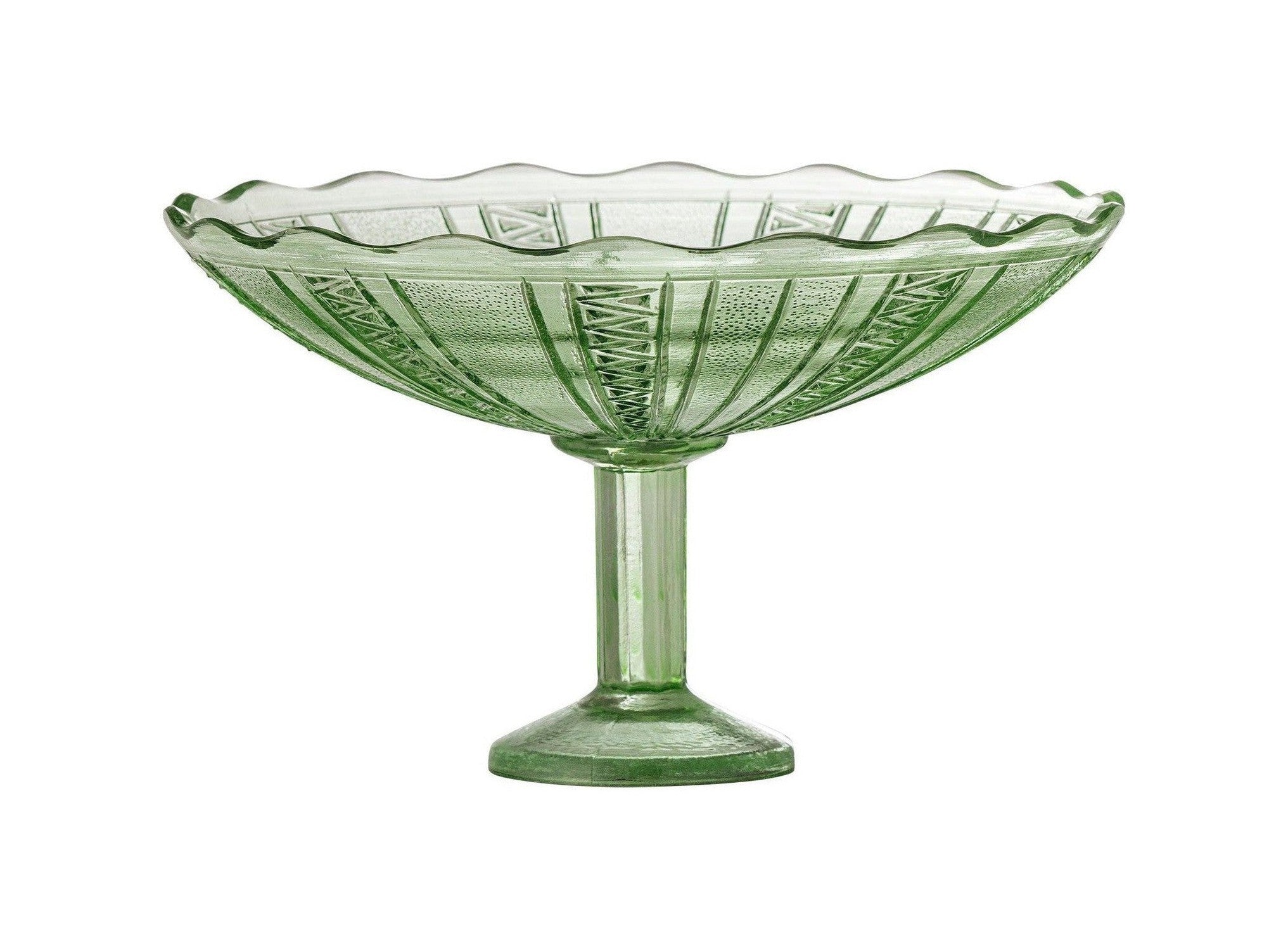 [product_category]-Bloomingville Kaddy Pedestal Bowl, Green, Recycled Glass-Bloomingville-5711173329571-82068140-BLO-1