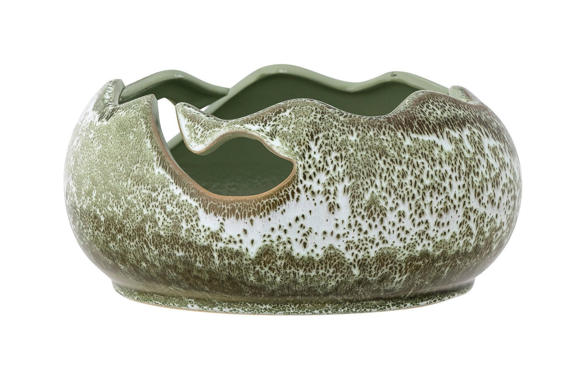 Bloomingville Leonas Deco Bowl, Green, Stoneware