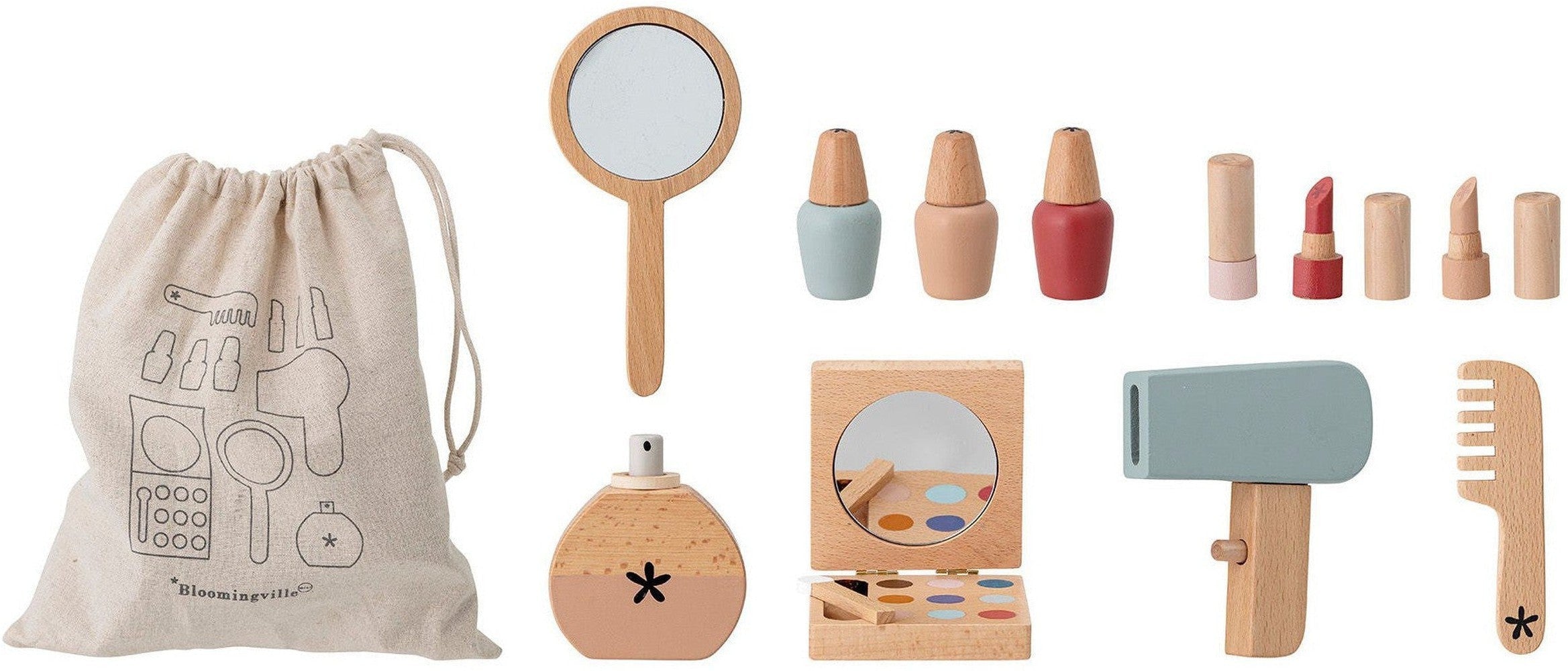 [product_category]-Bloomingville MINI Daisy Toy Make-up set, Rose, Beech-Bloomingville MINI-5711173262403-82049828-BLO-1