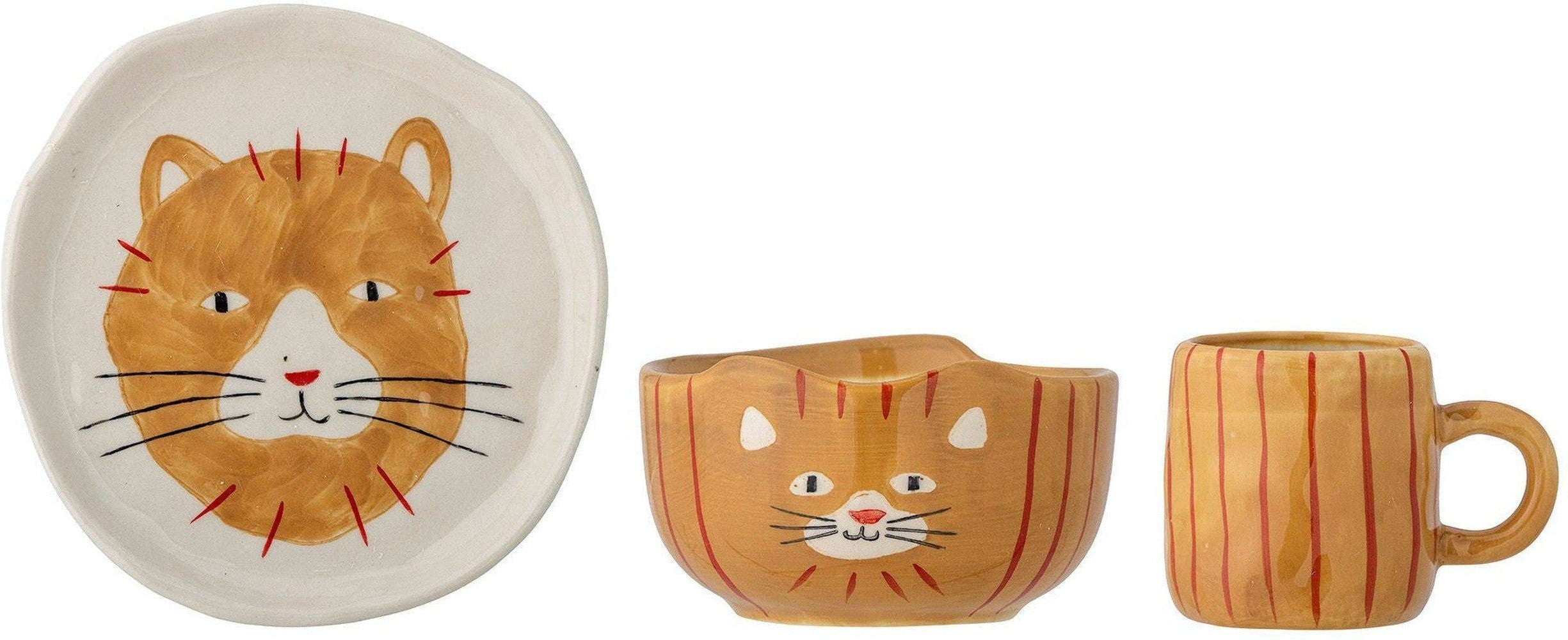 [product_category]-Bloomingville MINI Kittie Tableware Set, Brown, Stoneware-Bloomingville MINI-5711173304769-82058198-BLO-1