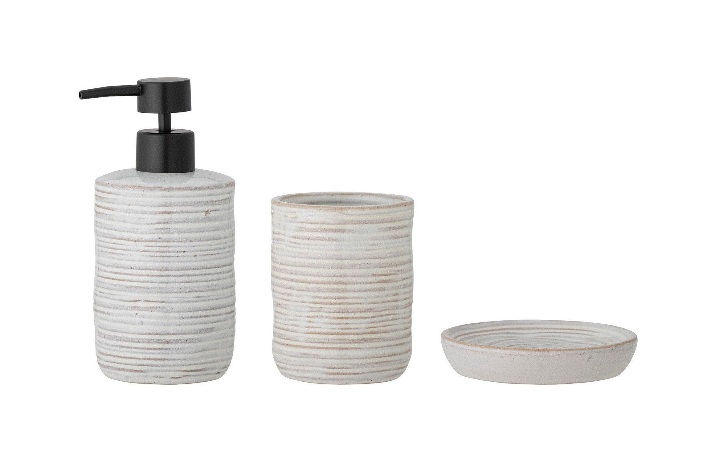 Bloomingville Winta Soap Dispenser Set, Nature, Stoneware