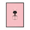  Ant Classic Poster Frame In Black Lacquered Wood 50x70 Cm Pink Background