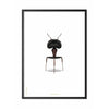 Brainchild Ant Classic Poster, Frame In Black Lacquered Wood 70x100 Cm, White Background