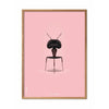  Ant Classic Poster Frame Made Of Light Wood 30x40 Cm Pink Background