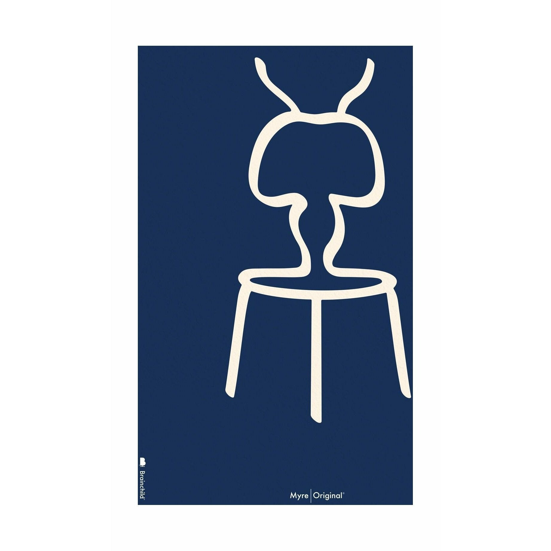 [product_category]-Brainchild Ant Line Poster Without Frame 70 X100 Cm, Blue Background-Brainchild-5713713201034-B-41004-BRA-1