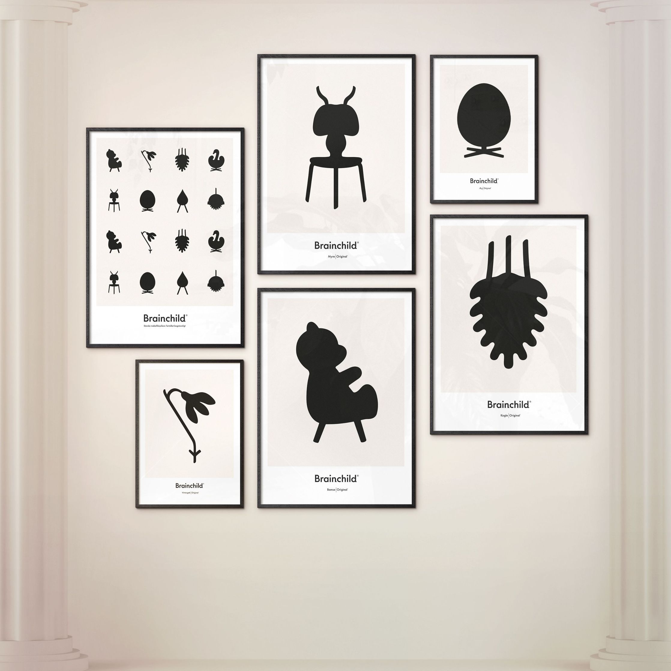 [product_category]-Brainchild Design Icon Poster, Frame Made Of Light Wood 30x40 Cm, Grey-Brainchild-IG-00002-A-BRA-8