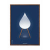  Drop Classic Poster Frame Made Of Dark Wood 50x70 Cm Dark Blue Background