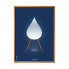  Drop Classic Poster Frame Made Of Light Wood 50x70 Cm Dark Blue Background