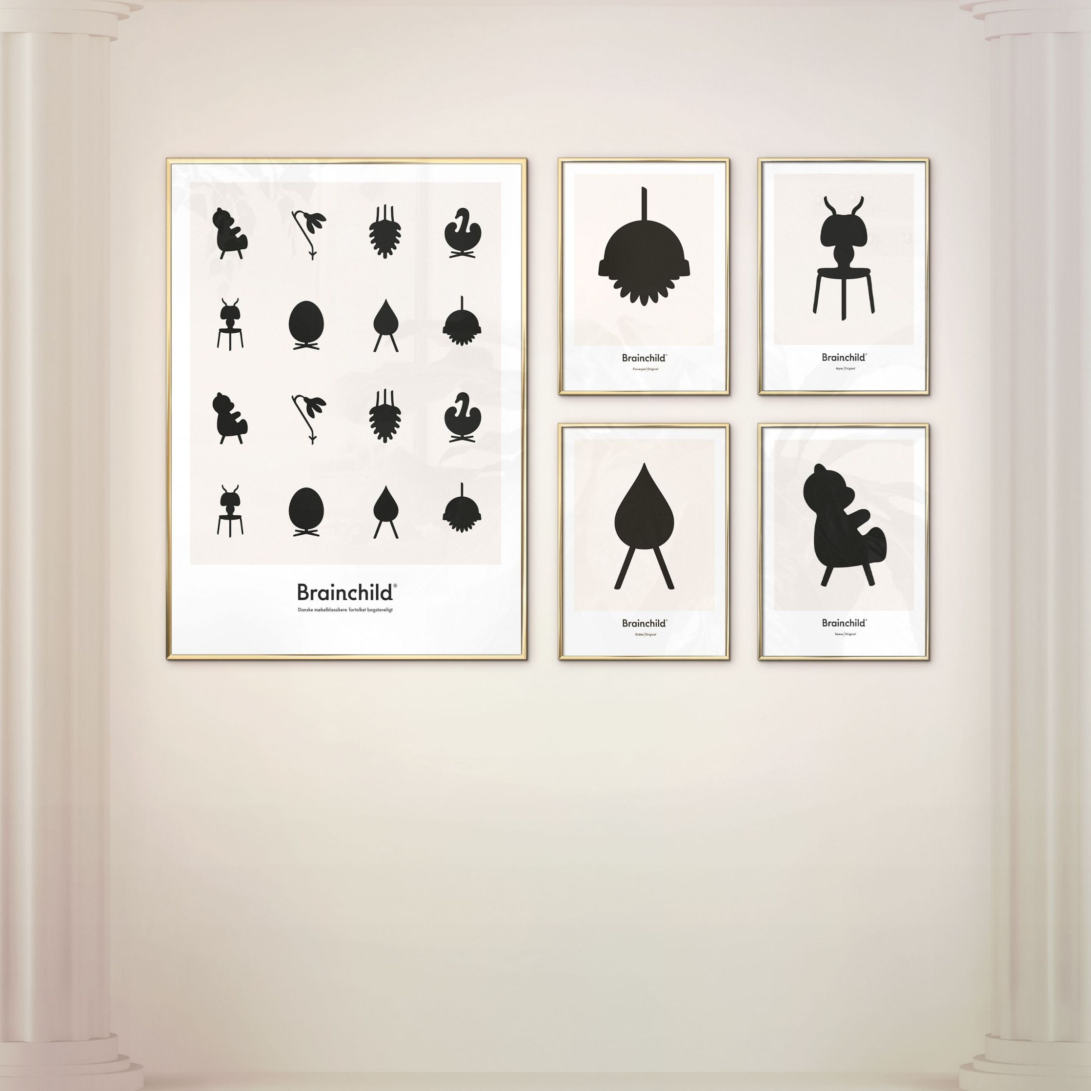 [product_category]-Brainchild Drop Design Icon Poster, Frame Made Of Light Wood 50 X70 Cm, Grey-Brainchild-IG-51003-A-BRA-5