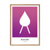  Drop Design Icon Poster Frame Made Of Light Wood 70 X100 Cm Purple