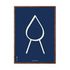  Drop Line Poster Frame Made Of Dark Wood 50x70 Cm Blue Background