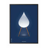  Drops Classic Poster Frame In Black Lacquered Wood 30x40 Cm Dark Blue Background