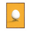  Egg Classic Poster Dark Wood Frame A5 Yellow Background